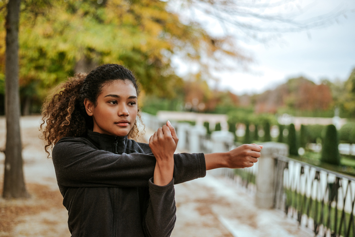 Woman stretching