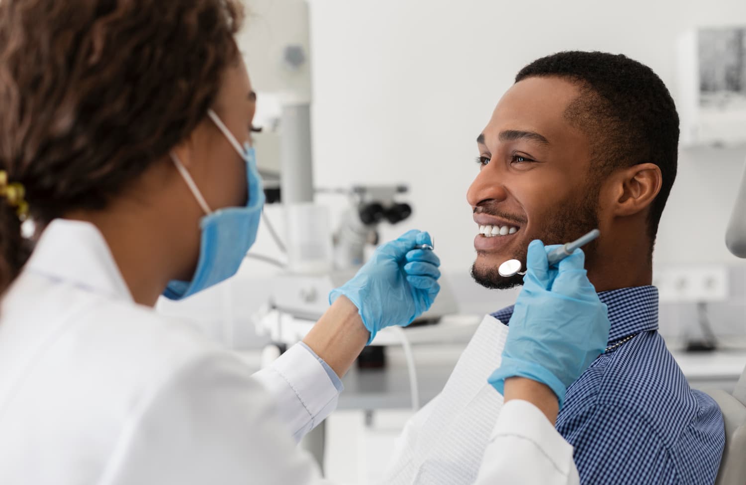 Younger man at the dentist